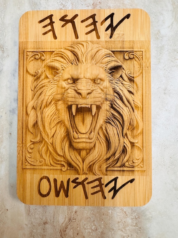 Lion of Judah Plaque with YHWH and YAHUSHA in Paleo Hebrew
