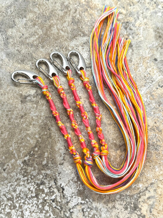 Tzitzits with clips, DISCOUNTED tzitzits for women, coral, yellow, light teal, orange, blue