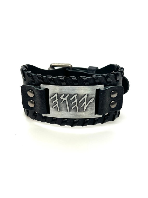 Paleo Hebrew Leather cuff bracelet YHWH, Paleo Hebrew Jewelry, Yahuah bracelet, Adjustable