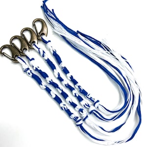 Tzitzit with Antique Brass Clips: Blue & White (4pcs)