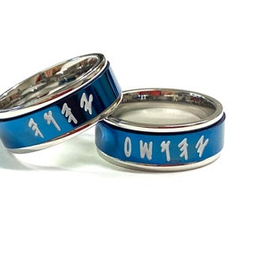 YHWH och YAHUSHA hebreisk ring: Rostfritt stål spinnerarmband
