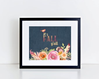 It's FALL Y'all Digital Wall Art, Printable, Fall Decor