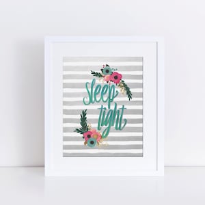 Sleep Tight Silver and Teal