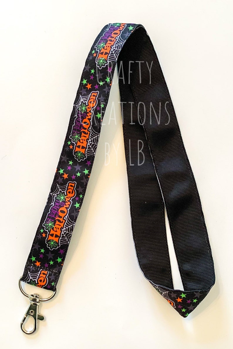 Halloween Lanyard Spiderweb Keychain Happy Halloween Badge Holder Spiderweb Lanyard Halloween Badge Holder Happy Halloween Lanyard