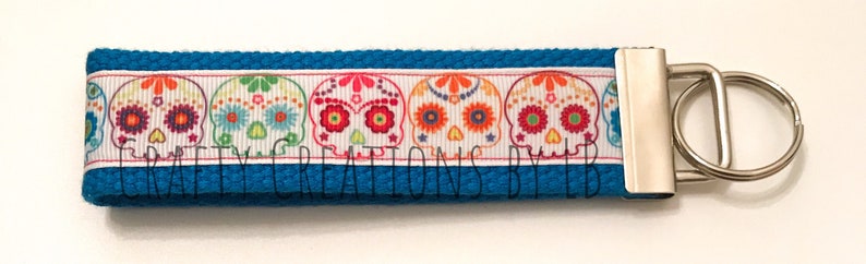 Day of the Dead Key FOB Day of the Dead Keychain Skull Key FOB Sugar Skull Keychain Skull Keychain Sugar Skull Key FOB