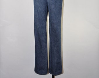 80s high waisted jeans / 1980s tapered leg jeans / vintage dark blue denim pants