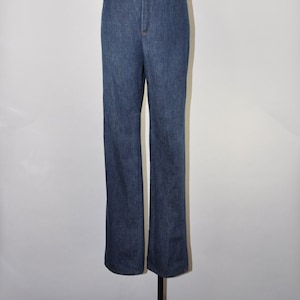 80s high waisted jeans / 1980s wide leg blue jeans / vintage indigo denim pants