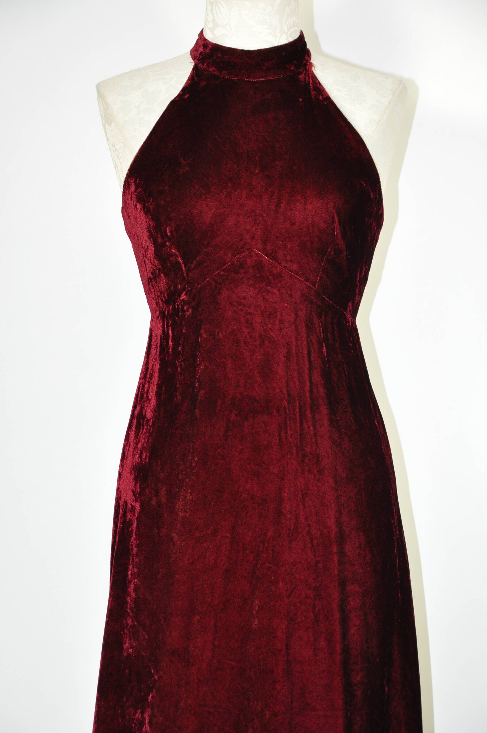 wine velvet gown