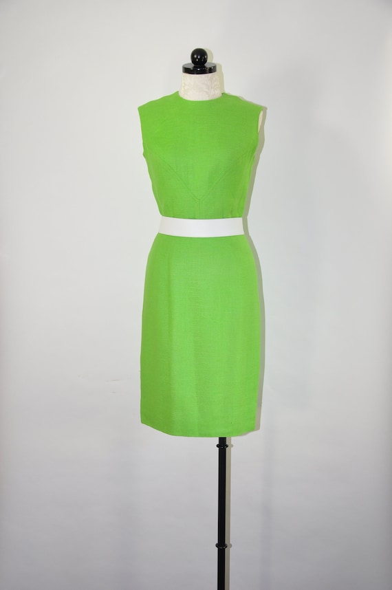 lime green pencil dress Marci | LIME Green Asymmetric Ruched Mini Dress With Sash main image 1