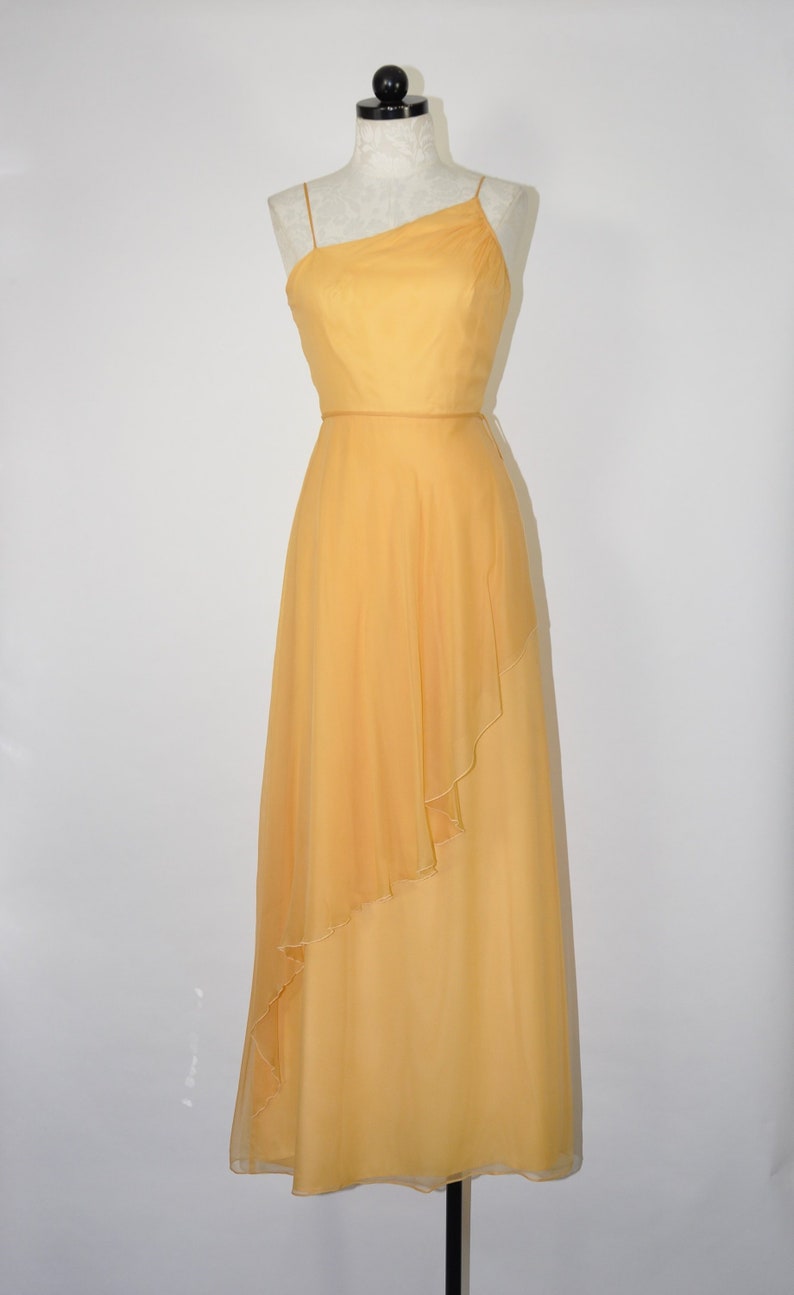 yellow chiffon maxi dress
