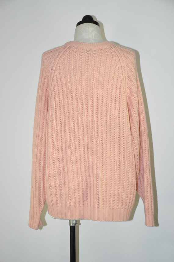 90s blush pink boyfriend sweater / vintage ribbed… - image 7