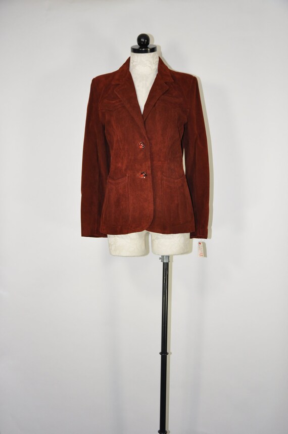 70s spice brown suede jacket / 1970s rust short le