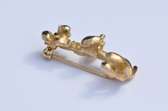 gold french poodle brooch / vintage metal dog pin… - image 3