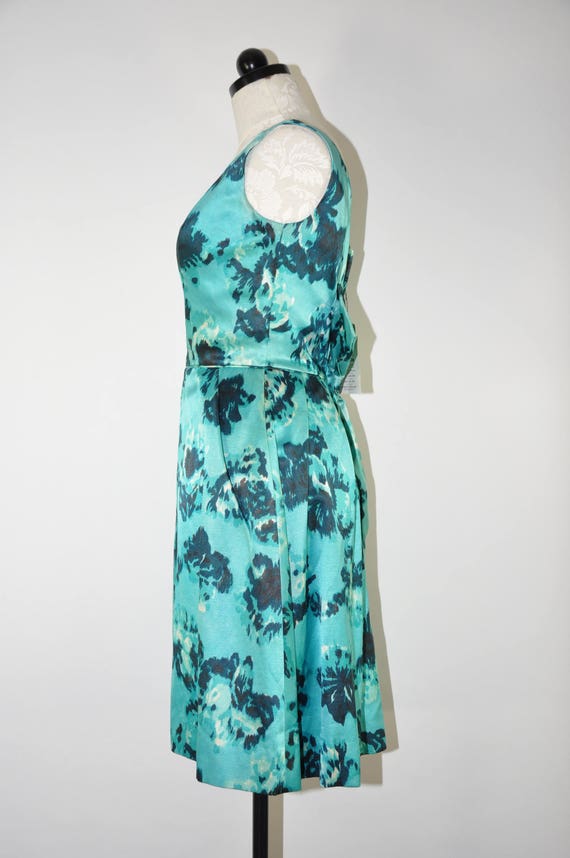 50s floral cocktail dress / 1950s mint green dres… - image 8