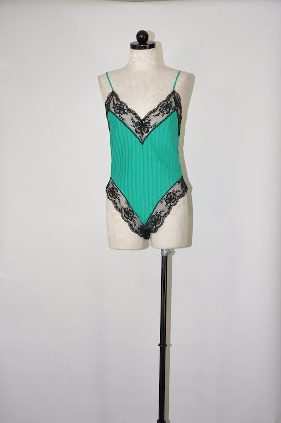 emerald green lace bodysuit