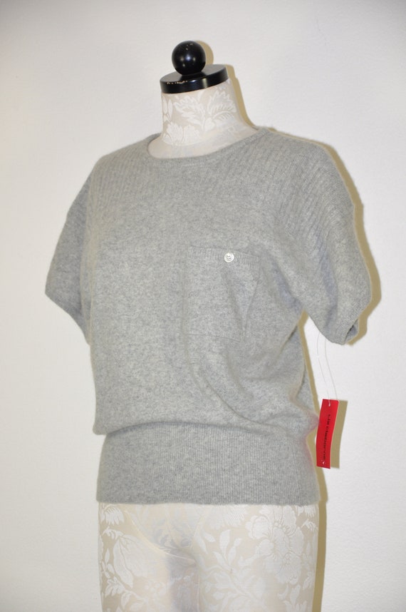 90s gray wool sweater / 1990s lambswool knit top … - image 10