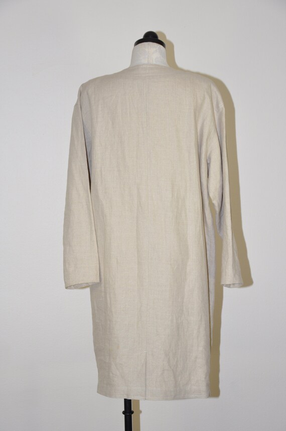 minimalist linen dress / long sleeve cocoon dress… - image 7