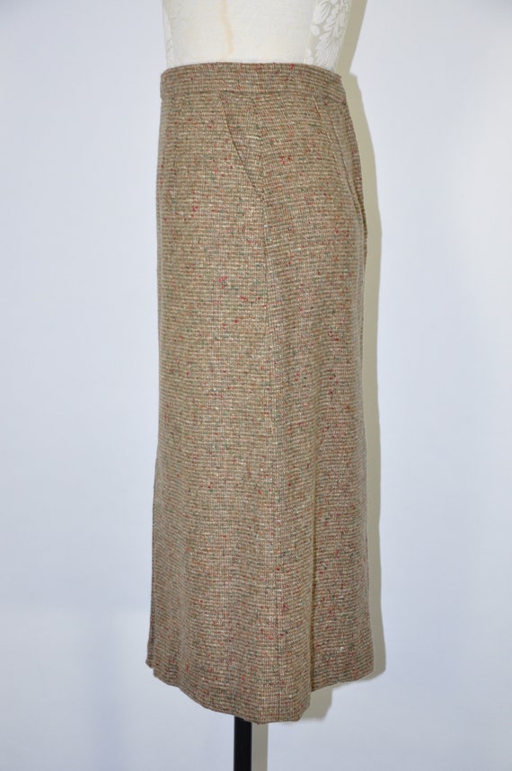 70s long pencil skirt / wool tweed midi skirt / 1… - image 9