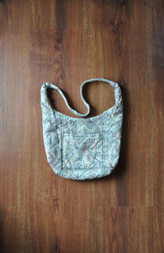 pastel kilim shoulder bag / 80s woven southwester… - image 2