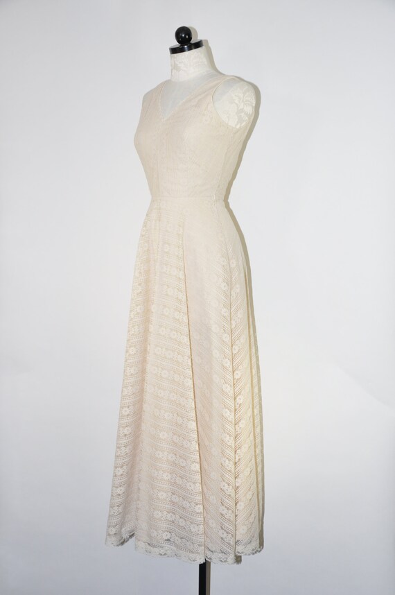 70s almond lace maxi dress / bohemian wedding dre… - image 5