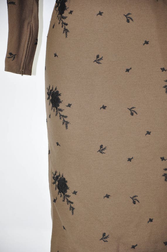 60s nutmeg fitted wool dress / 1960s walnut brown dre… Gem