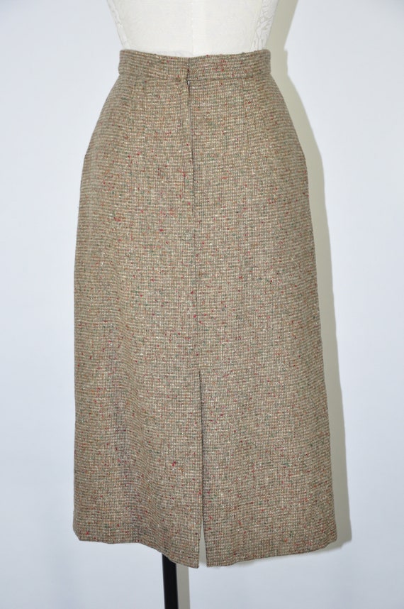 70s long pencil skirt / wool tweed midi skirt / 1… - image 8