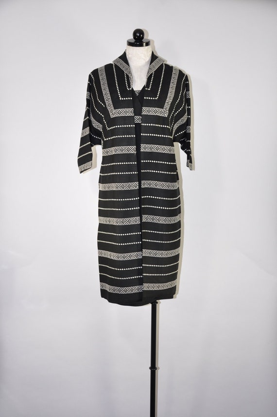 50s Lilli Diamond coat dress set / 1950s black and