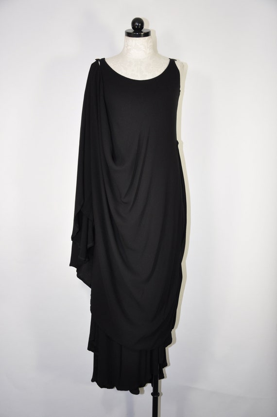 black grecian maxi dress