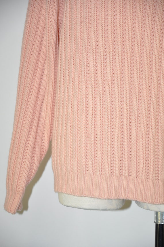 90s blush pink boyfriend sweater / vintage ribbed… - image 5