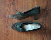 suede high heel brogues, green and brown oxfords, suede spectator pumps, two tone lace up shoes 6