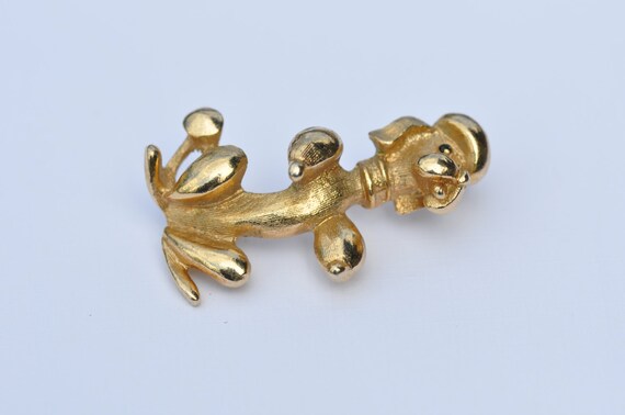 gold french poodle brooch / vintage metal dog pin… - image 2