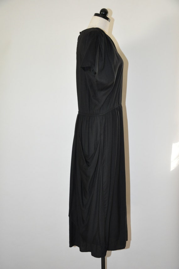 draped grecian toga dress / long black caftan dress /… - Gem
