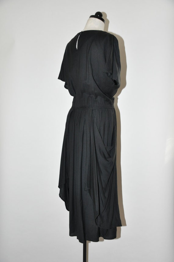 draped grecian toga dress / long black caftan dress /… - Gem