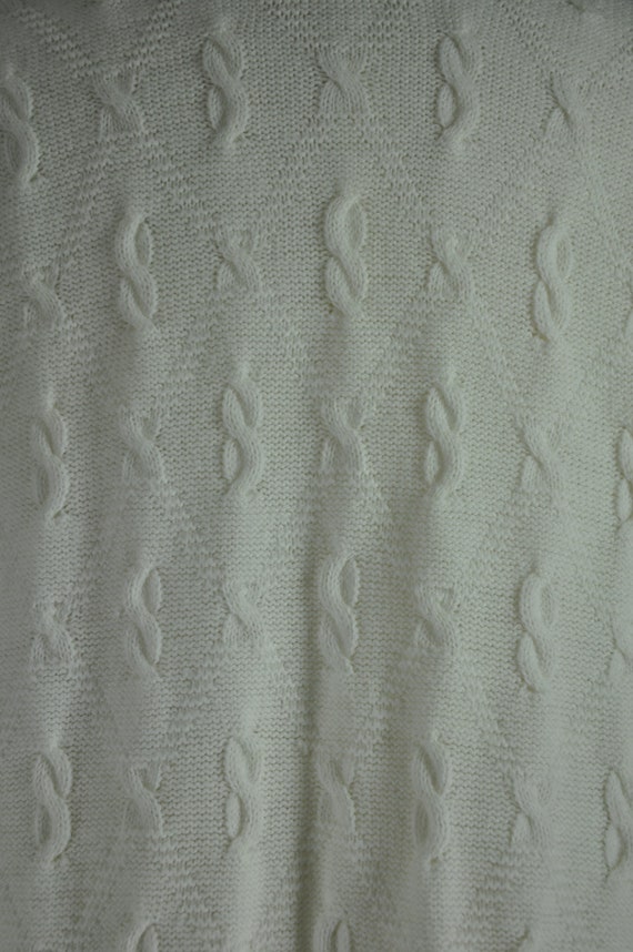 60s white wrap cardigan / open front sweater coat… - image 5