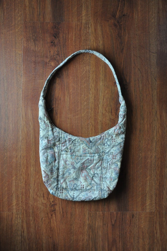 pastel kilim shoulder bag / 80s woven southwester… - image 3