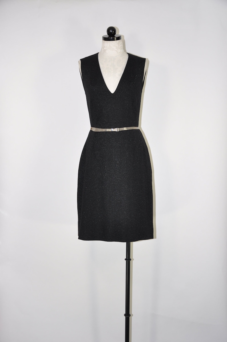 black knit shift dress