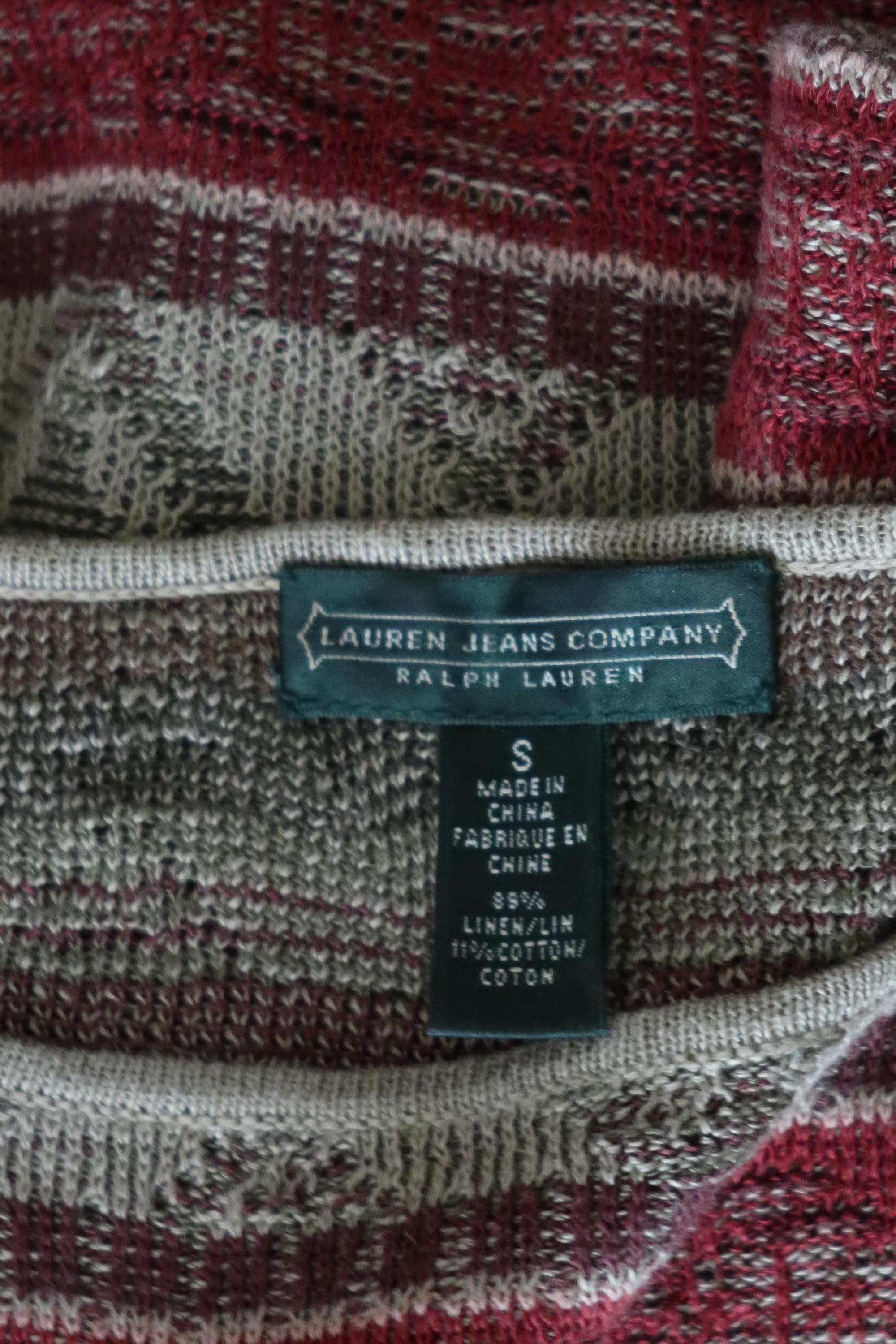 Y2K Ralph Lauren Americana Linen Pullover Sweater / Vintage 1990s