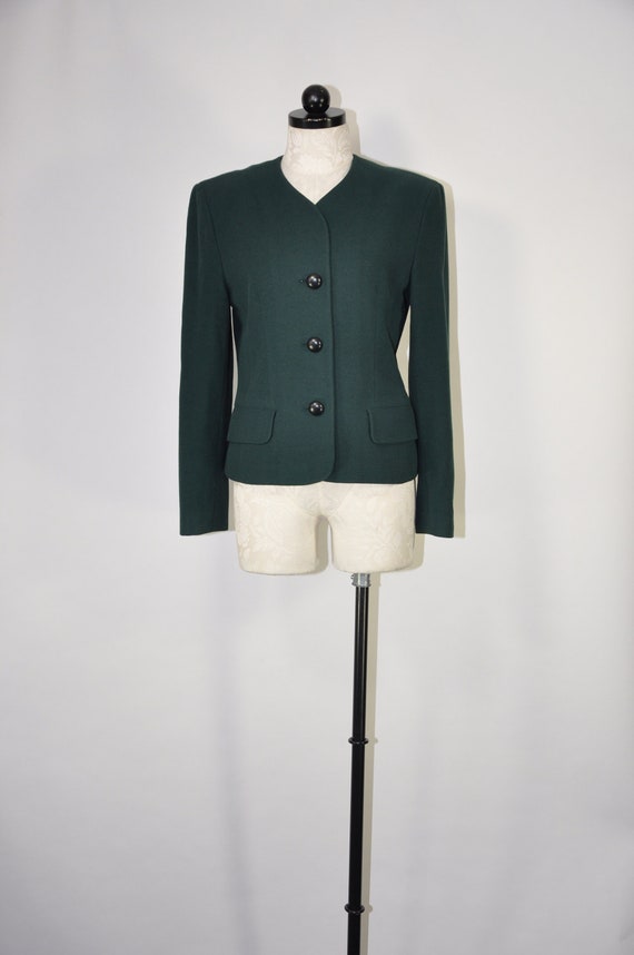 Louis Feraud cashmere blazer / 80s evergreen minim