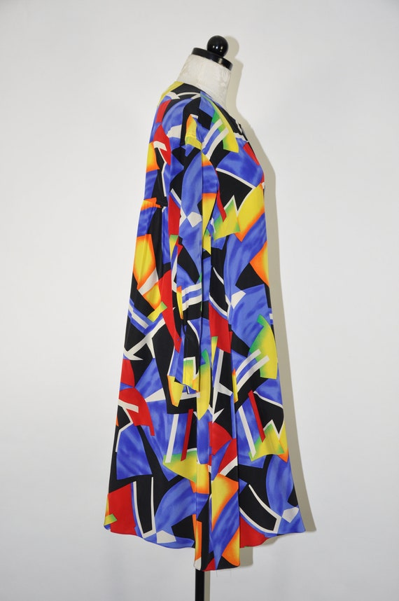 90s colorful silk dress / 1990s silk tent dress /… - image 6