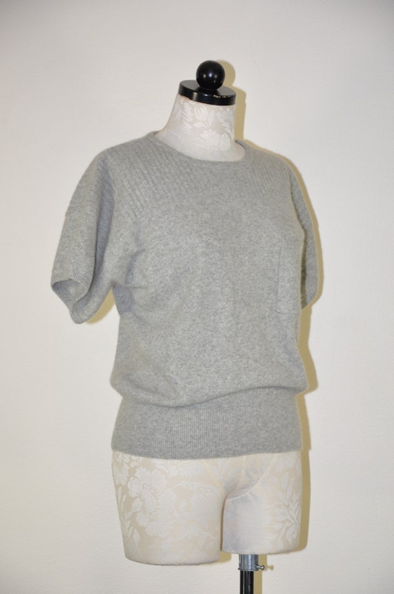 90s gray wool sweater / 1990s lambswool knit top … - image 8