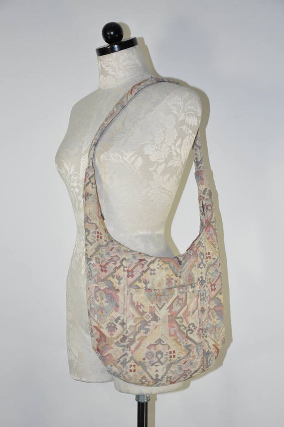 pastel kilim shoulder bag / 80s woven southwester… - image 7