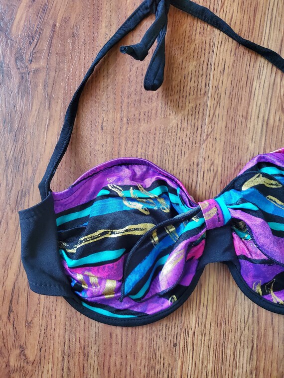 90s slimsuit bikini top / 1990s halter swimsuit t… - image 5