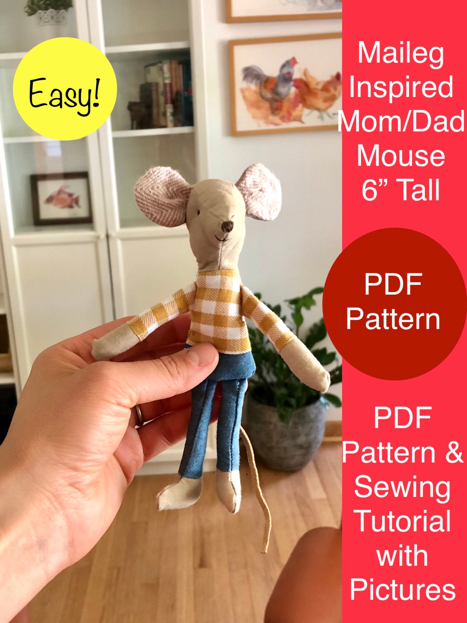 Maileg Inspired Mom Dad Mouse Sewing Pattern and Detailed Etsy