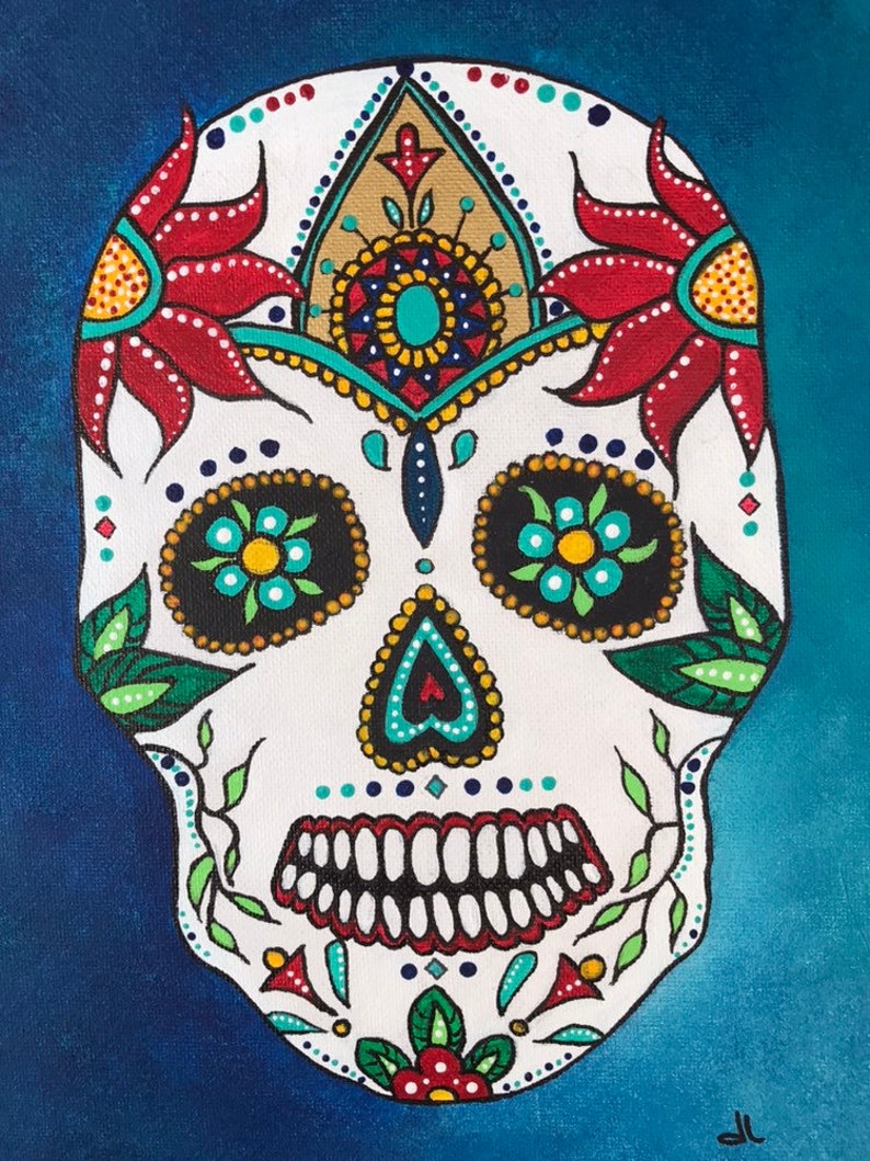 Home And Office Magnet 3x5 Skull Artwork Day Of The Dead Feliz D