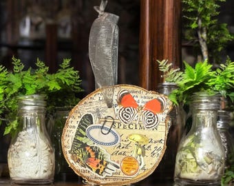 Handcrafted Butterfly Collage Ornament - Vintage-Inspired Nature Decor