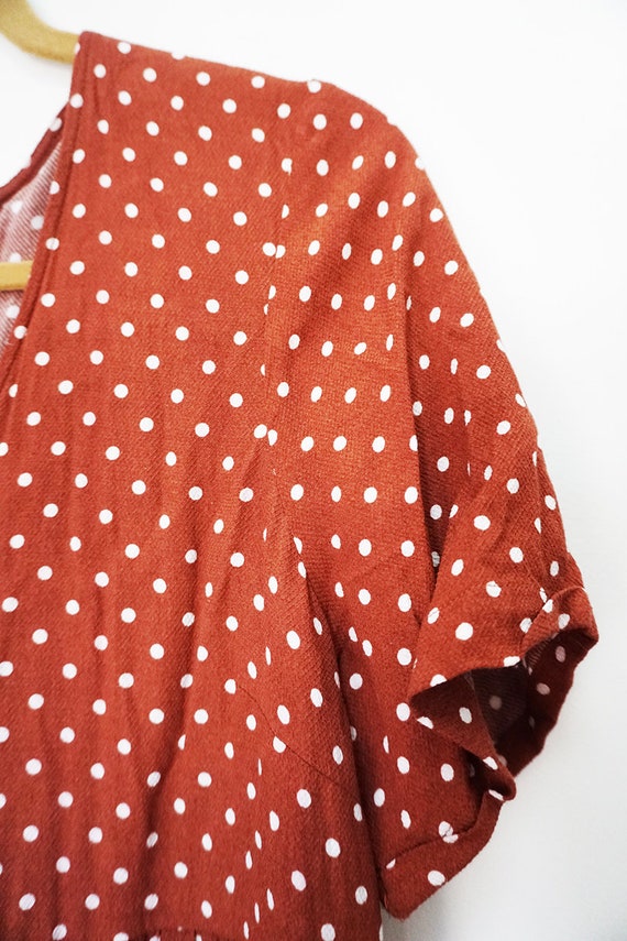 Vibrant Polka Dot Rayon Sussan Smock Top Blouse - image 3