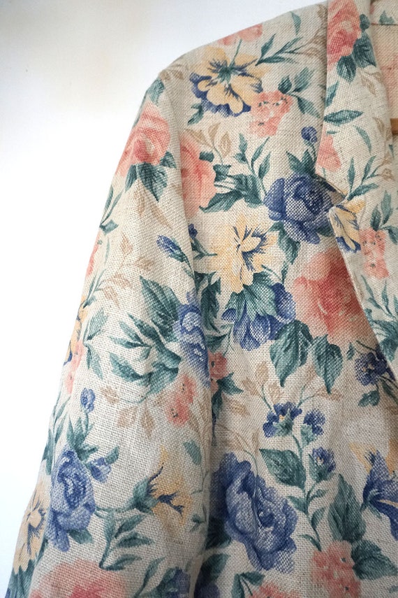 Gorgeous Vintage Pastel Floral Worthington Blazer… - image 4