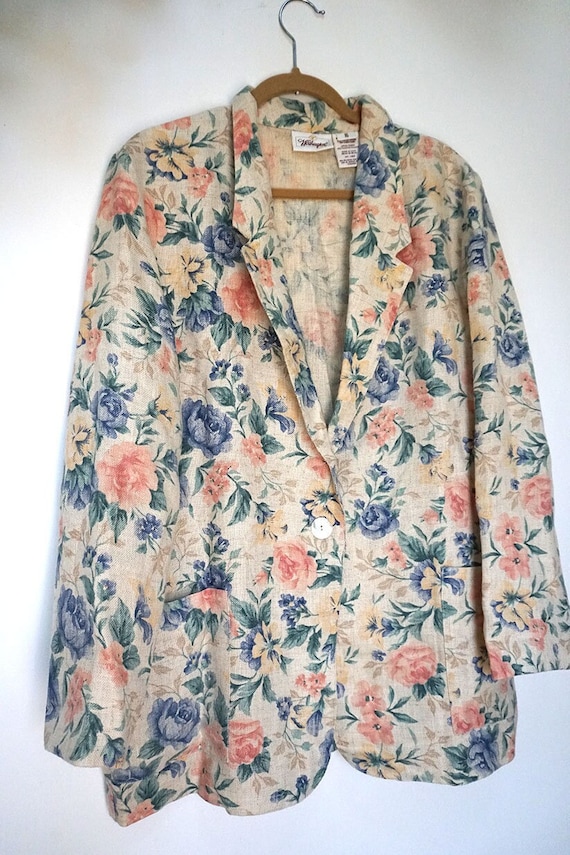 Gorgeous Vintage Pastel Floral Worthington Blazer/