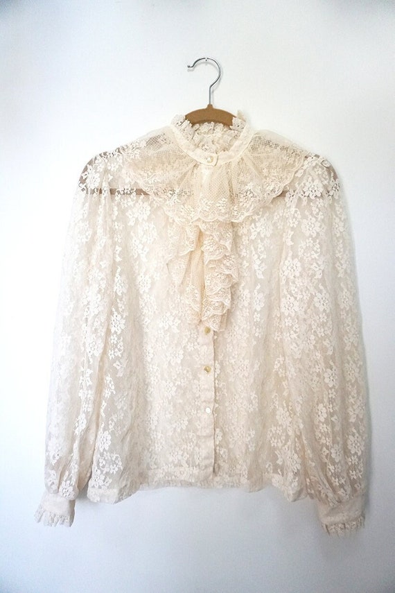 Vintage Ethereal Lace Cream Edwardian/Victorian Ro