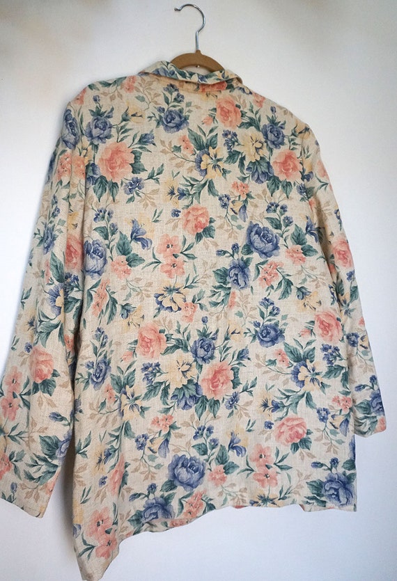 Gorgeous Vintage Pastel Floral Worthington Blazer… - image 7